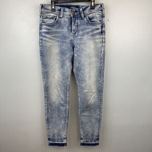 Silver jeans women's 28x27 blue acid wash Avery ankle skinny